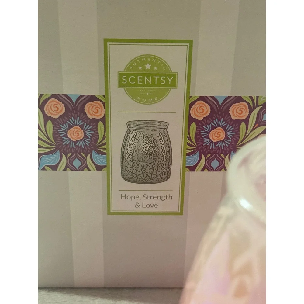 Scentsy Hope Strength & Love Pink Ribbon Wax Warmer Base Breast Cancer Awareness